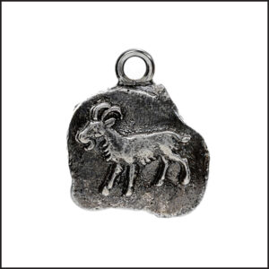 Dune Oxidised Silver Capricorn Pendant