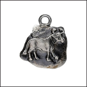Oxidised Silver Taurus Dune Pendant