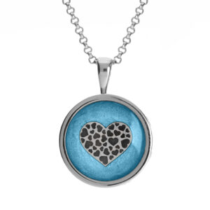 Sterling silver and resin memorial ashes heart pendant by Mark Lloyd, handmade with resin-ashes chamber with silver surround