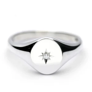 Ashes Love Silver & Diamond Signet Ring