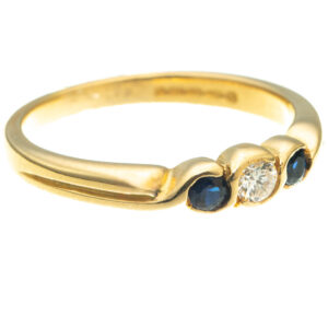 18ct Gold Diamond & Sapphire Ring