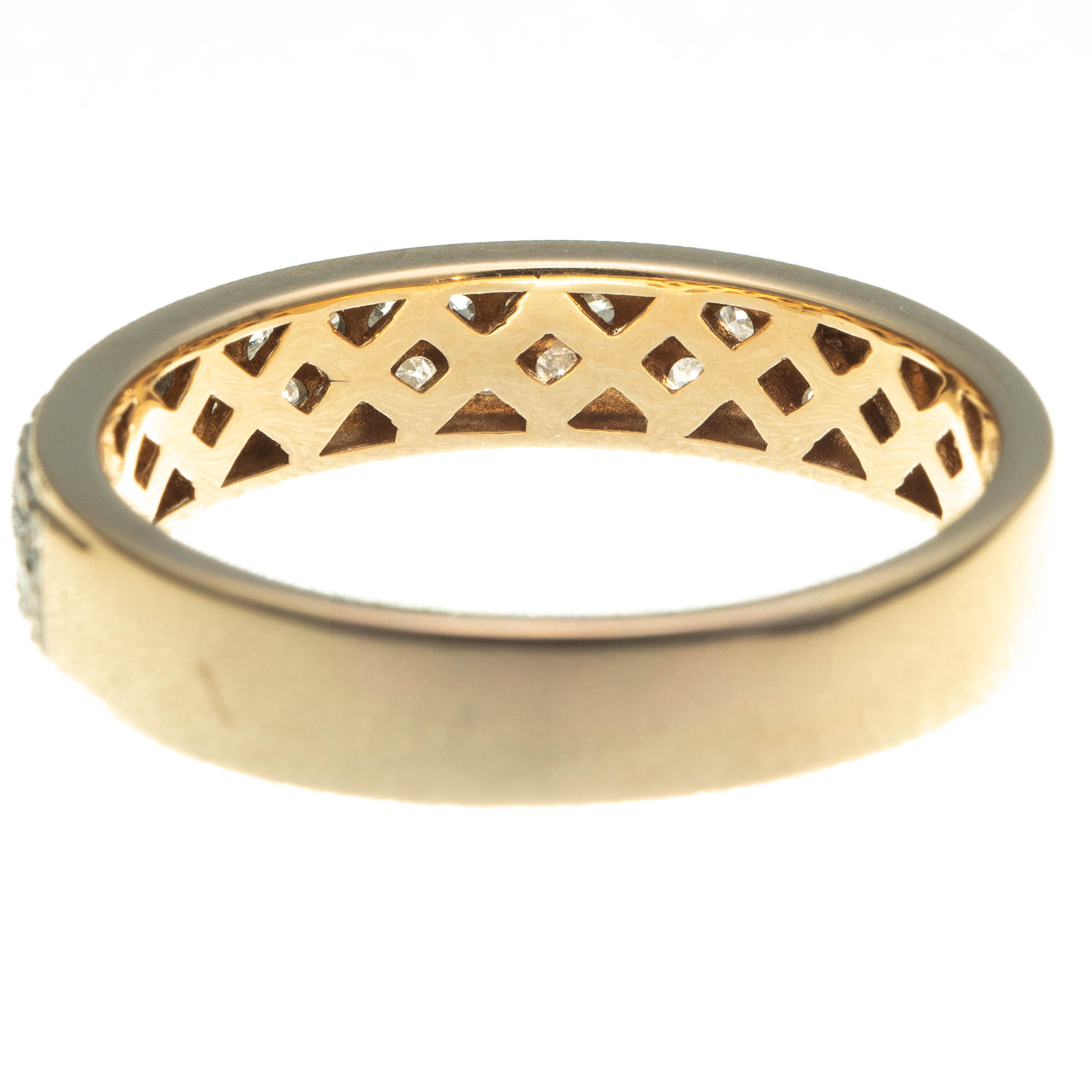 9ct Gold Double Row Diamond Ring - Image 3