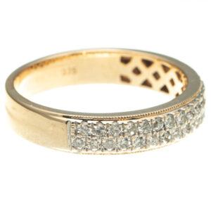 9ct Gold Double Row Diamond Ring