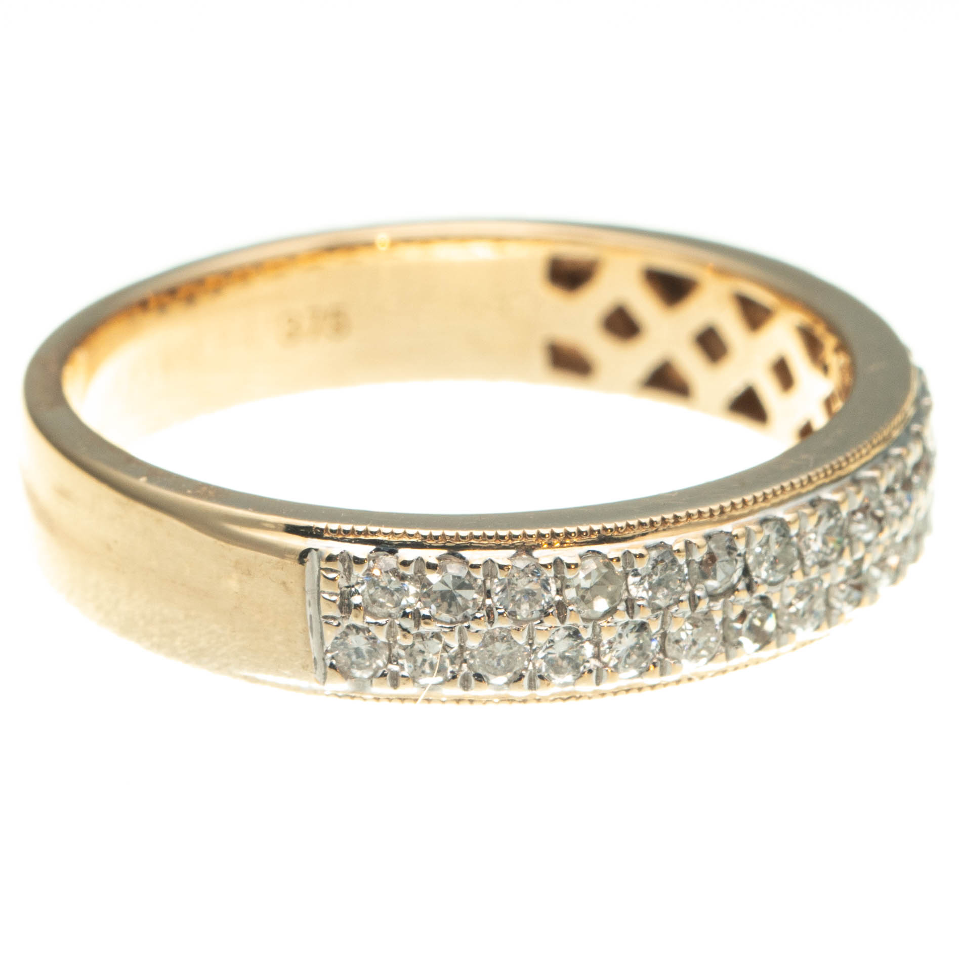 9ct Gold Double Row Diamond Ring