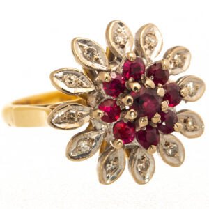 18ct Gold Ruby & Diamond Ring