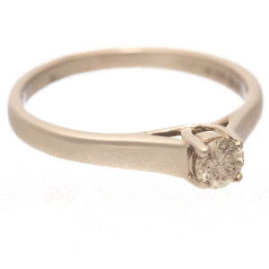 18ct White Gold Single Stone Diamond Ring