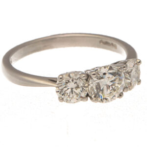 Platinum Three Stone Diamond Trilogy Ring