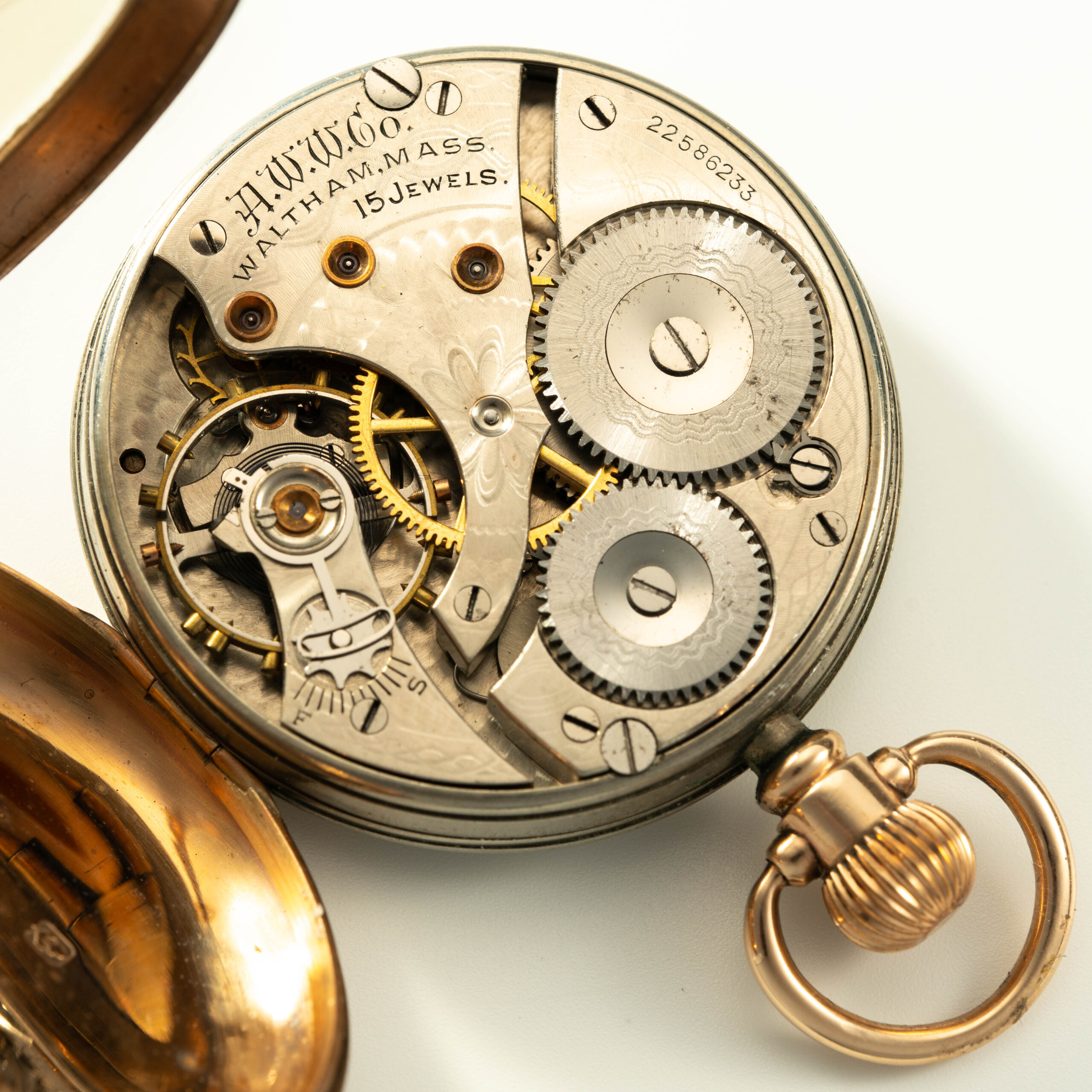 9ct Gold Waltham Pocket Watch - Image 3