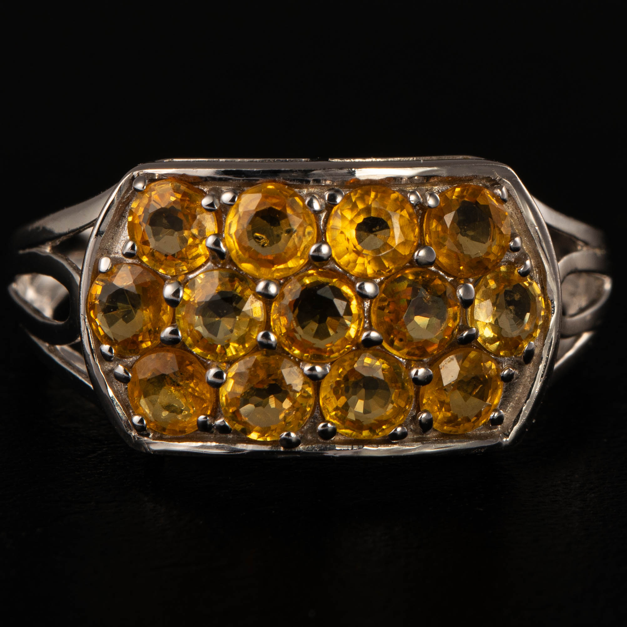 9ct White Gold Yellow Sapphire Dress Ring - Image 2