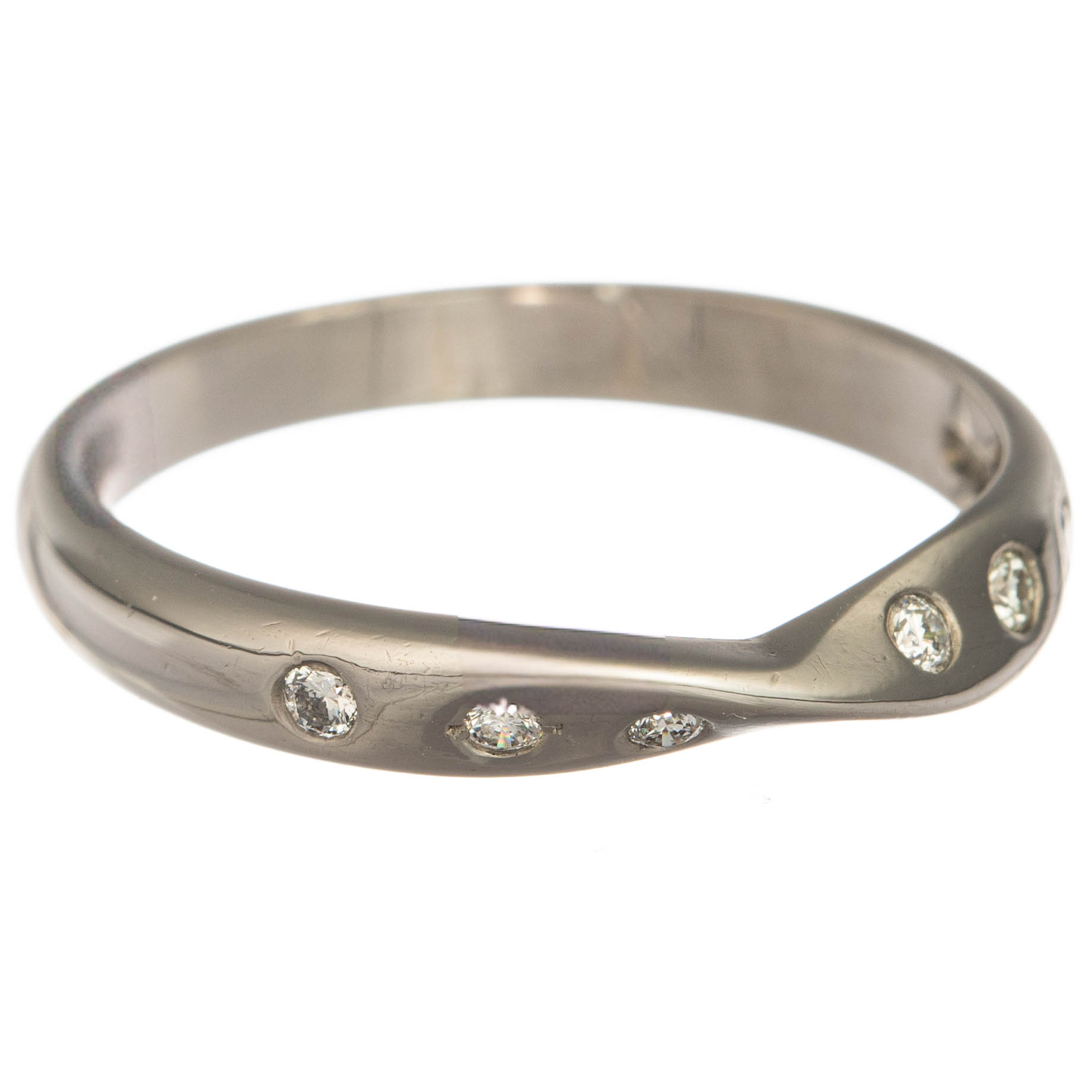 Platinum & Diamond Crossover Wedding Ring