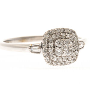 9ct White Gold Diamond Ring