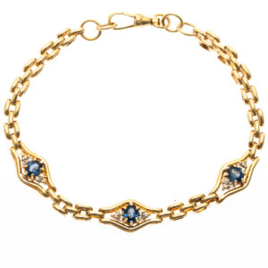 9ct Gold Sapphire & Diamond Bracelet