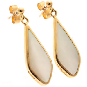 9ct Gold Mother of Pearl Drop Earrings