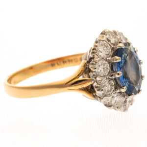18ct Gold Diamond & Sapphire Ring