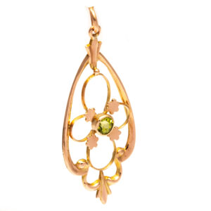 9ct Gold Antique Style Peridot Pendant