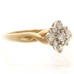 9ct Yellow Gold Diamond Cluster Ring