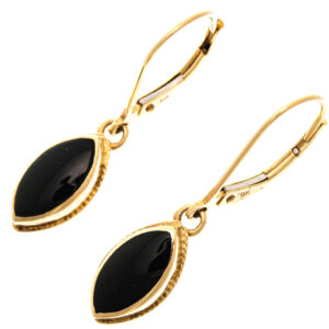 9ct Gold Jet Drop Earrings