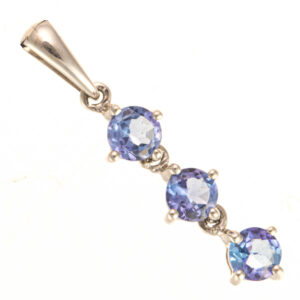 9ct White Gold Tanzanite Drop Pendant