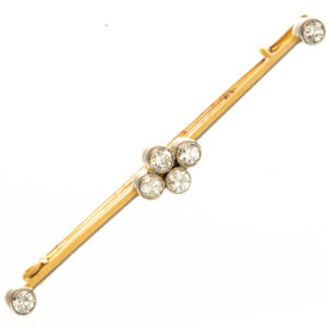 Gold Vintage Diamond Bar Brooch