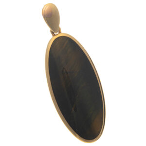 9ct Gold Oval Tiger's Eye Pendant