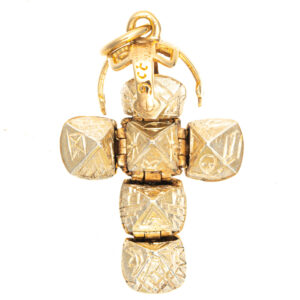 9ct Gold Masonic Ball Cross Pendant