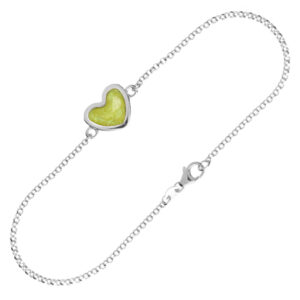 Ashes Love Eternal Heart Bracelet with coloured resin centre holding ashes