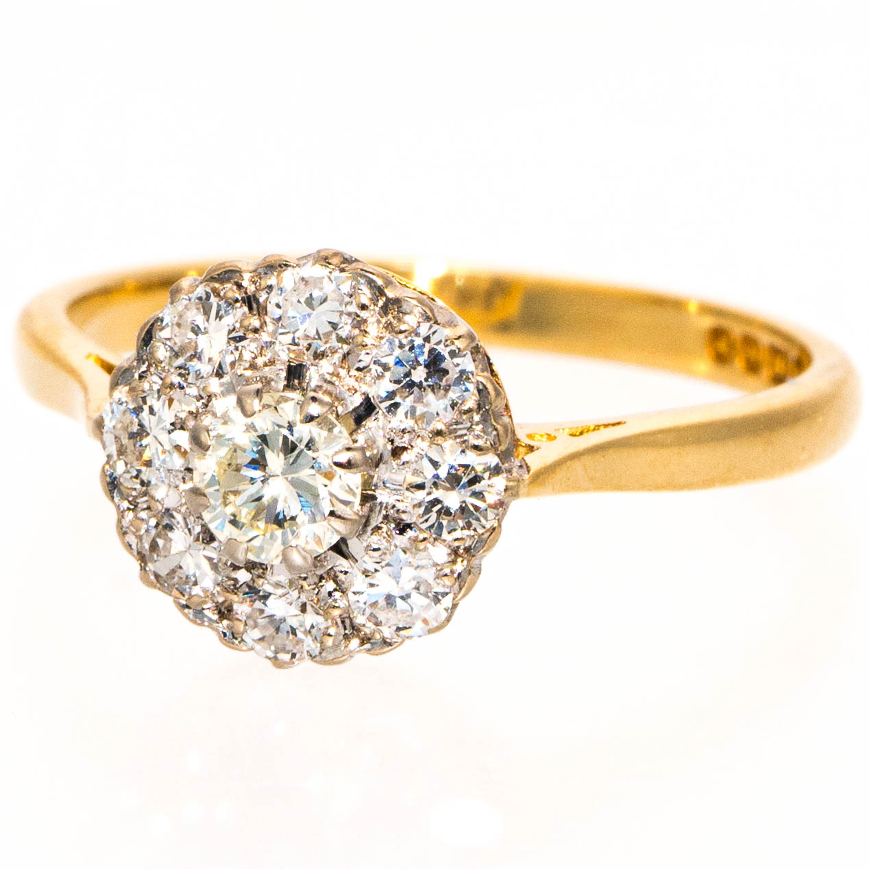 18ct Yellow Gold Diamond Cluster Ring