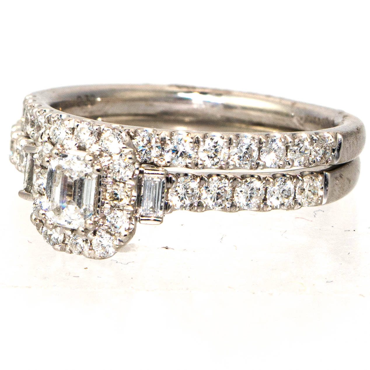 Platinum Diamond Bridal Ring Set - Image 4