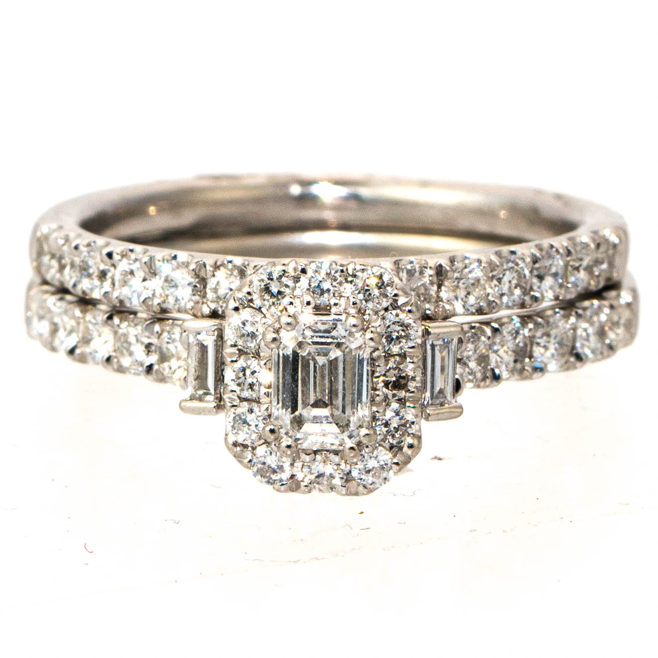 Platinum Diamond Bridal Ring Set - Image 3