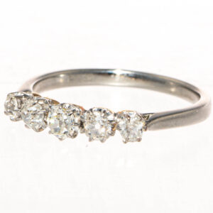 Platinum & 18ct Gold Five Diamond Ring