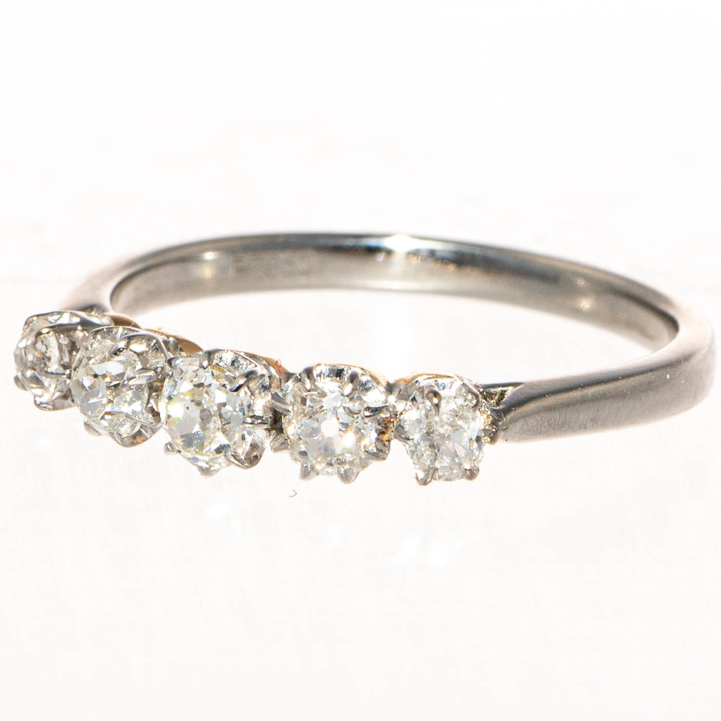 Platinum & 18ct Gold Five Diamond Ring
