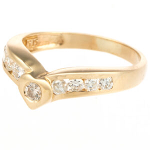 14ct Gold Diamond Wishbone Ring