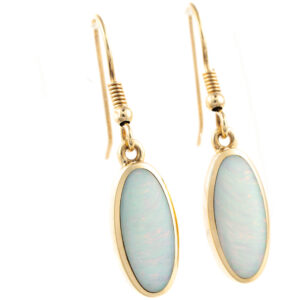 9ct Gold Opal Drop Earrings