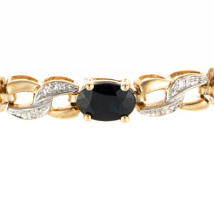 9ct Yellow Gold Sapphire & Diamond Bracelet