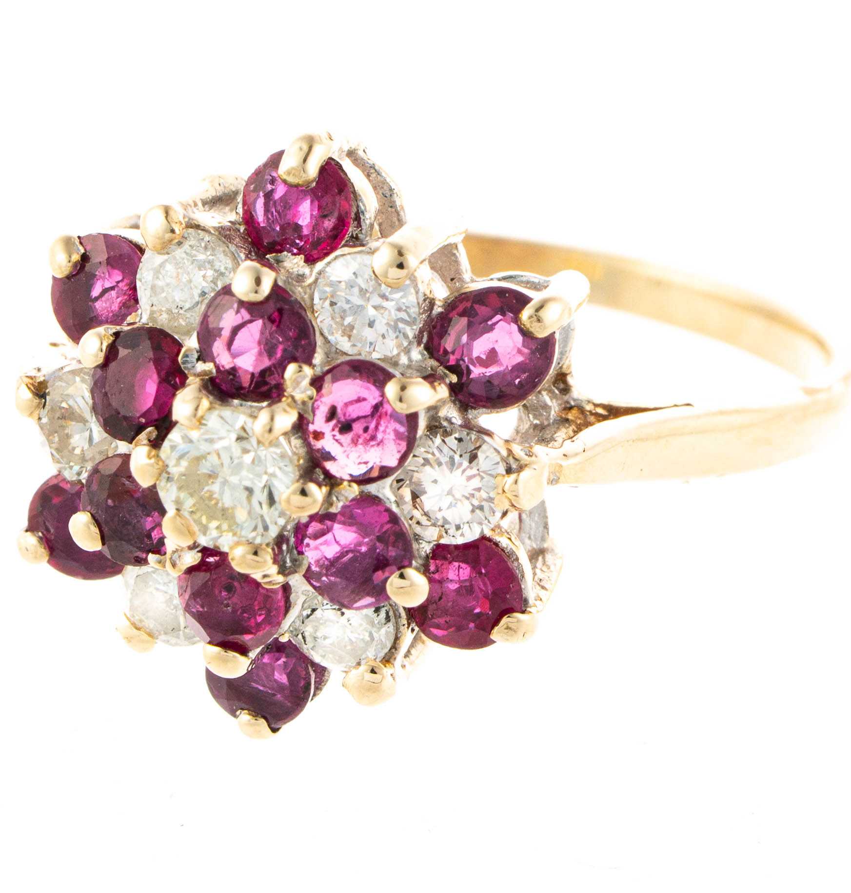 9ct Yellow Gold Ruby & Diamond Dress Ring