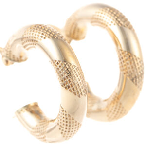 9ct Gold Textured Hoop Earrings