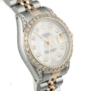 Lady's Bi-Colour Diamond Set Rolex Oyster Perpetual Datejust Bracelet Watch