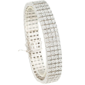 9ct White Gold Diamond Set Bracelet