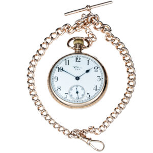 9ct Gold Waltham Pocket Watch & Albert Chain