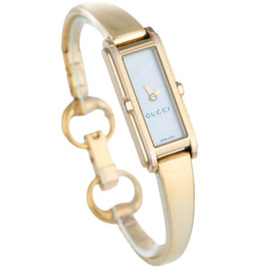 Lady's Gold Plated Gucci Quartz Bangle Watch