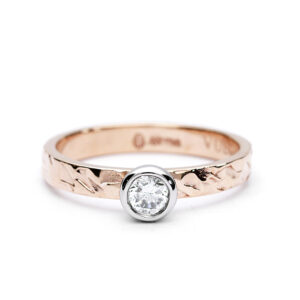 Vulcan Love 9ct Rose Gold & Platinum 0.33ct Diamond Engagement Ring