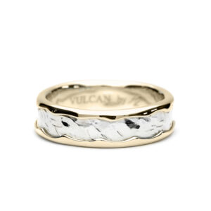 Vulcan Organic 9ct Yellow Gold 9ct White Gold Wedding Ring