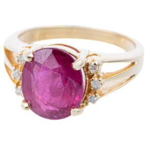 18ct Gold Ruby & Diamond Ring