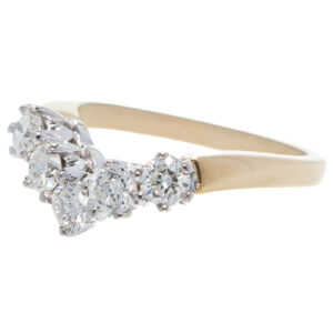 18ct Yellow Gold-5 Diamond-V Design-Eternity Ring-Mark Lloyd-